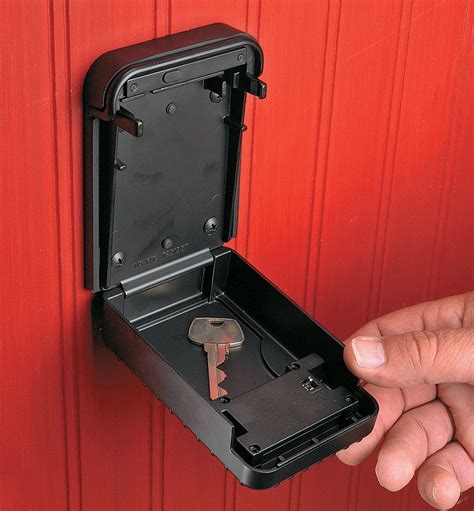 hide-a-key metal 4 combination lock box wall mount|wall mounted keyless lock box.